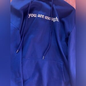 Blue hoodie size s. From the tiktok shop and is very soft inside. Not faded.